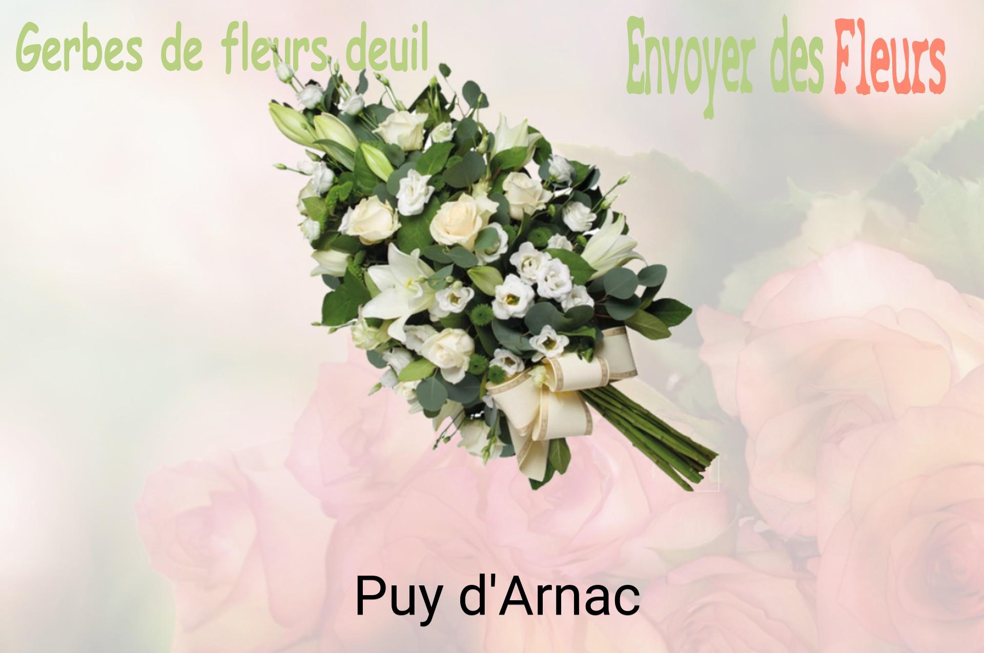 Gerbe de fleurs de deuil livrée à Puy-d'Arnac